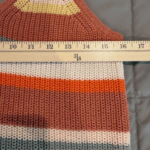 Madewell Striped Grandfield Tie-Strap Sweater Tank Rust White Green Size XS - Picture 7 of 9
